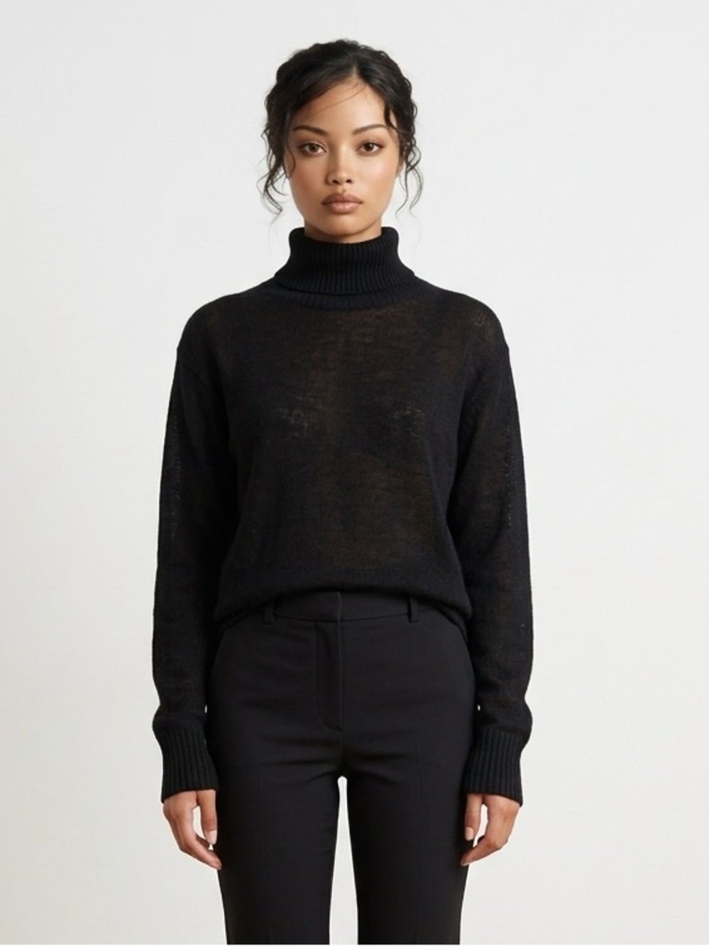 100% Cashmere Designer Reformation Jeans Turktleneck Sweater | Small- Medium